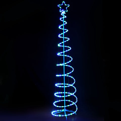 Jingle Jollys 2.4M LED Christmas Tree Solar Motif Lights 8 Modes
